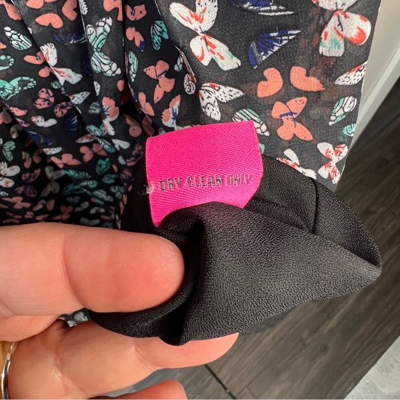 Betsey Johnson FY02W85  Womens Black Multi Lace Neckline Floral Lined Dress 4 - Picture 7 of 13